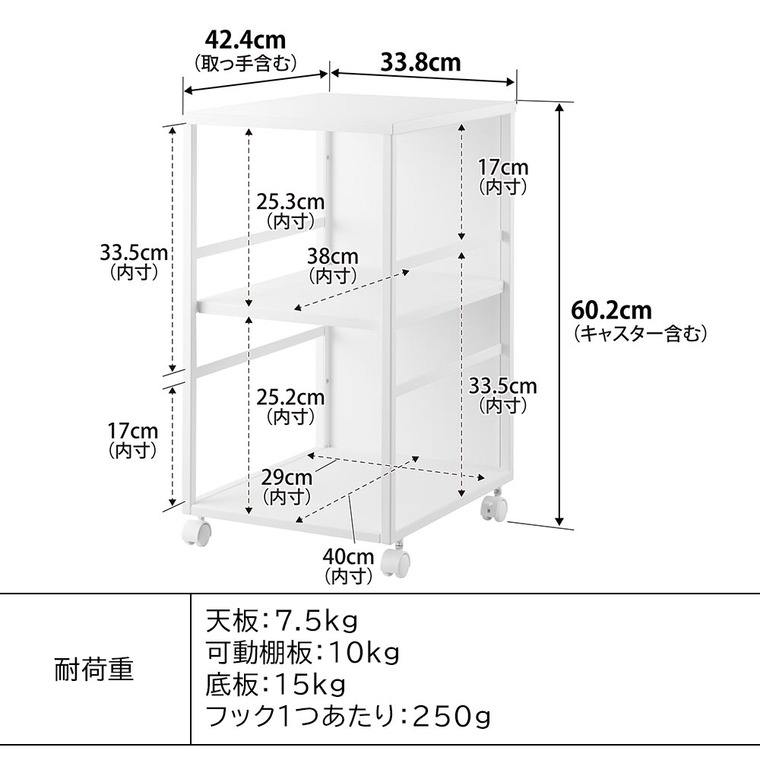 [ 目隠しワゴン タワー スリム 天板付き ] 山崎実業 公式 tower 8470 8471 ホワイト ブラック / キッチンワゴン 天板付き スチールワゴン キャスター付き 2段 スリム 収納 子供部屋 リビング 書斎