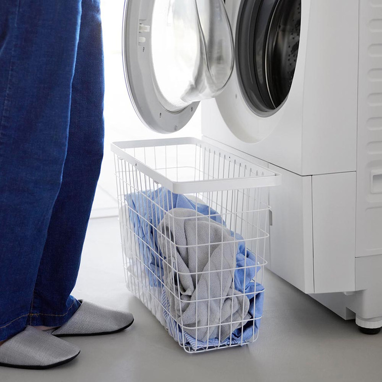 ランドリーワイヤーバスケット タワー スリム L 山崎実業 tower 10003 10004 ホワイト ブラック 送料無料