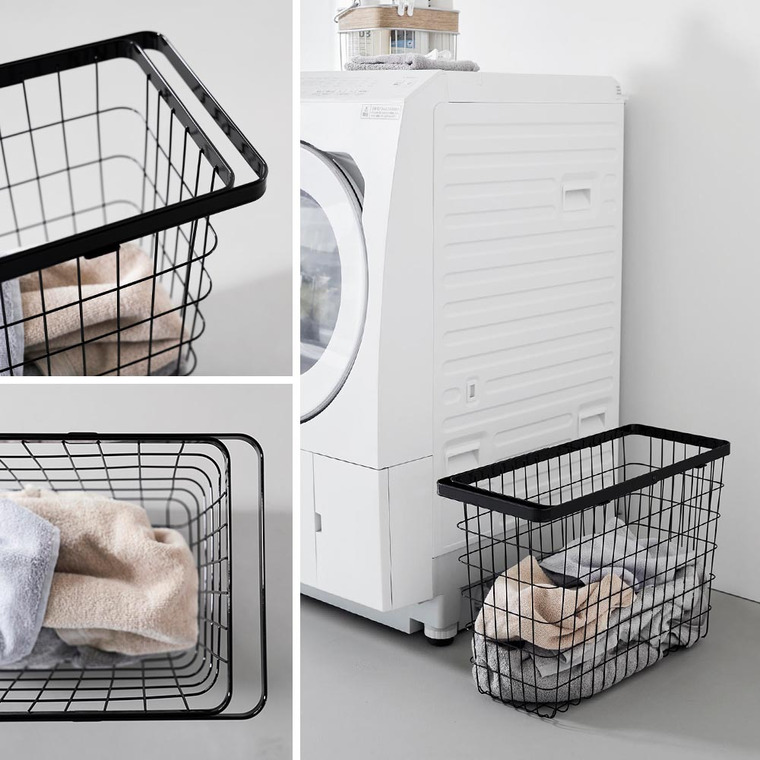 ランドリーワイヤーバスケット タワー スリム L 山崎実業 tower 10003 10004 ホワイト ブラック 送料無料