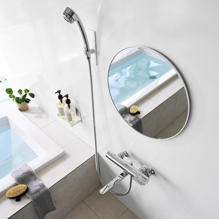 マグネットバスルームミラー タワー 丸型 42cm 山崎実業 公式 tower 10177 10178 ホワイト ブラック