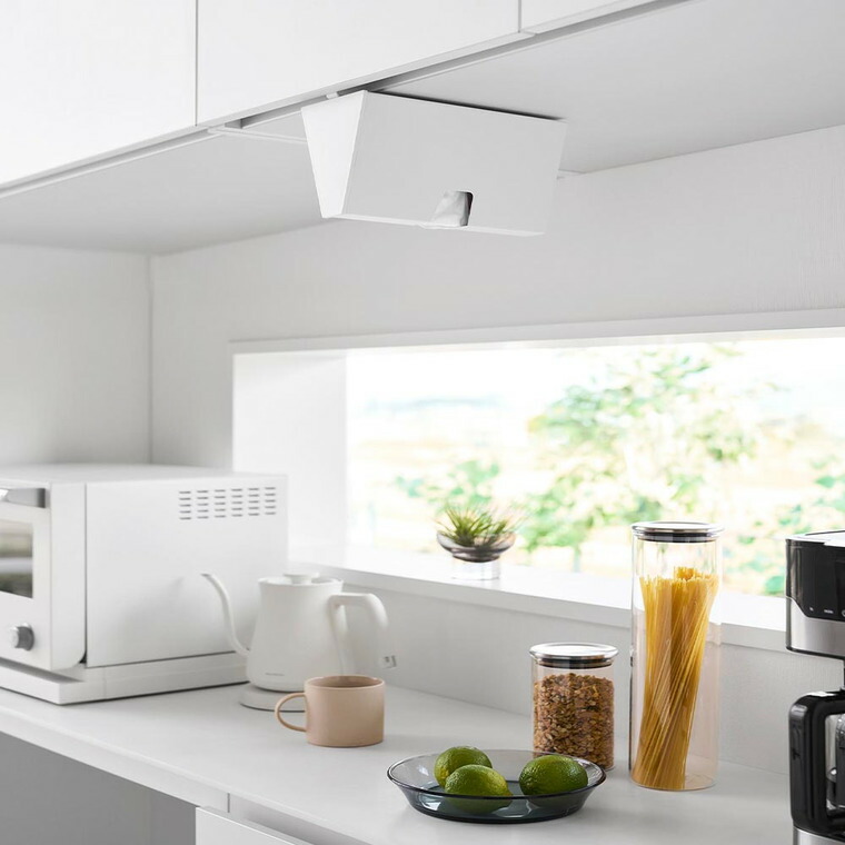 山崎実業 tower 戸棚下プラスチックバッグケース タワー 公式 10252 10253 ホワイト ブラック