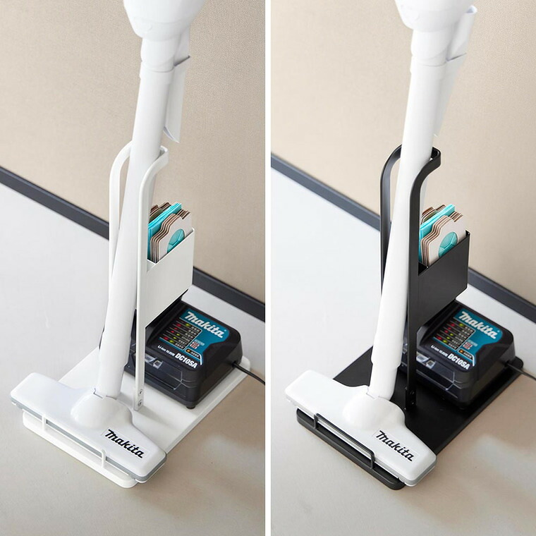 山崎実業 tower スティッククリーナー紙パック&充電器収納スタンド タワー 公式 10260 10261 ホワイト ブラック 送料無料