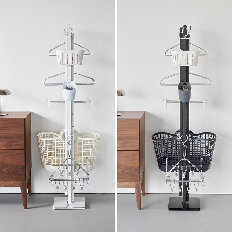 山崎実業 tower 折り畳み室内物干し タワー 2連 公式 10266 10267 ホワイト ブラック 送料無料