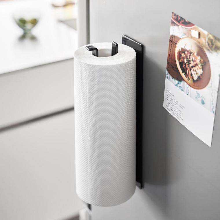 片手でカットマグネットキッチンペーパーホルダー タワー 縦タイプ 山崎実業 tower 10268 10269 ホワイト ブラック