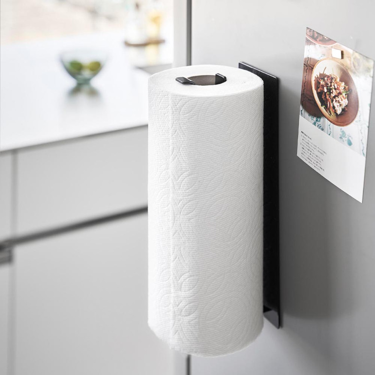 片手でカットマグネットキッチンペーパーホルダー タワー 縦タイプ L 山崎実業 tower 10270 10271 ホワイト ブラック