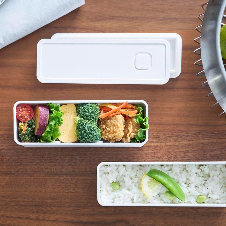 山崎実業 tower バルブ付き密閉ランチボックス タワー 2段 スリム 公式 10272 10273 ホワイト ブラック