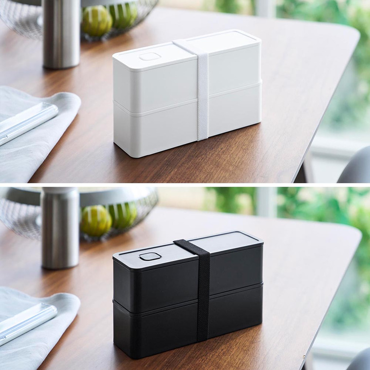 山崎実業 tower バルブ付き密閉ランチボックス タワー 2段 スリム 公式 10272 10273 ホワイト ブラック