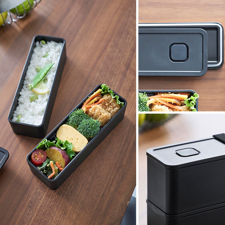 山崎実業 tower バルブ付き密閉ランチボックス タワー 2段 スリム 公式 10272 10273 ホワイト ブラック