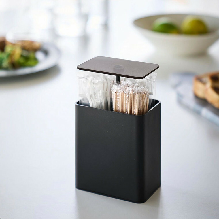 山崎実業 tower ポップアップ式綿棒ケース タワー 公式 10284 10285 ホワイト ブラック