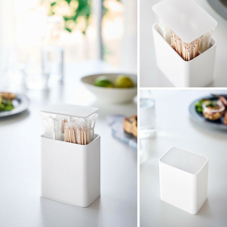 山崎実業 tower ポップアップ式綿棒ケース タワー 公式 10284 10285 ホワイト ブラック