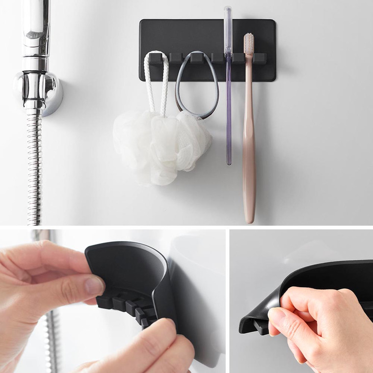 シリコーン吸盤歯ブラシホルダー タワー 5連 山崎実業 tower 10298 10299 ホワイト ブラック