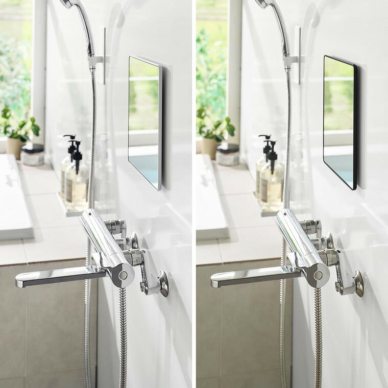 山崎実業 tower マグネットバスルームミラー タワー 角型 公式 10306 10307 ホワイト ブラック 送料無料