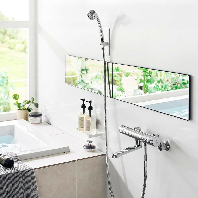 山崎実業 tower マグネットバスルームミラー タワー 角型 ロング 公式 10308 10309 ホワイト ブラック 送料無料