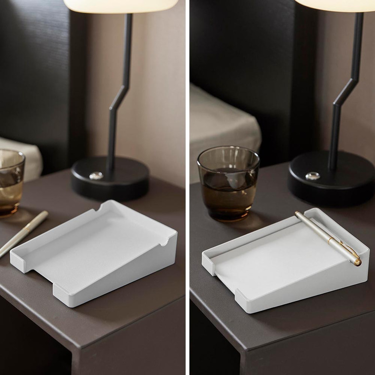 ペンが置けるメモホルダー タワー 山崎実業 公式 tower 10328 10329 ホワイト ブラック / A6サイズ トレー メモパッド