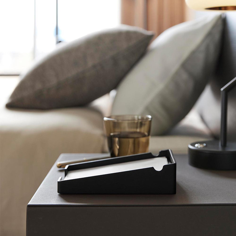 ペンが置けるメモホルダー タワー 山崎実業 公式 tower 10328 10329 ホワイト ブラック / A6サイズ トレー メモパッド