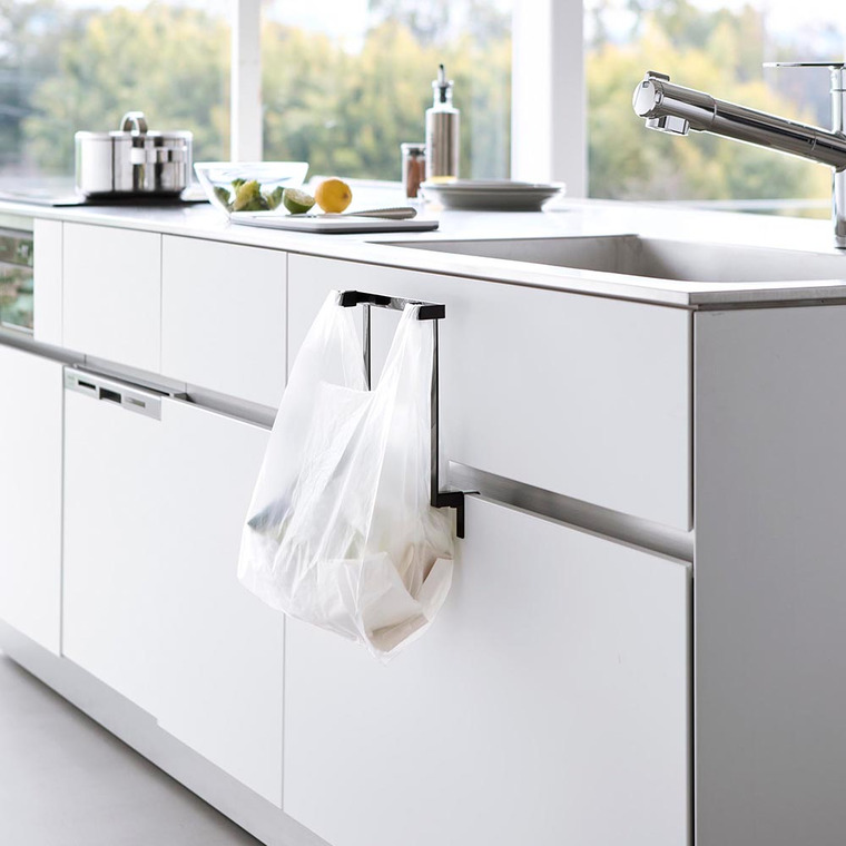 キッチンシンク下収納扉レジ袋ハンガー タワー 山崎実業 公式 tower 10332 10333 ホワイト ブラック