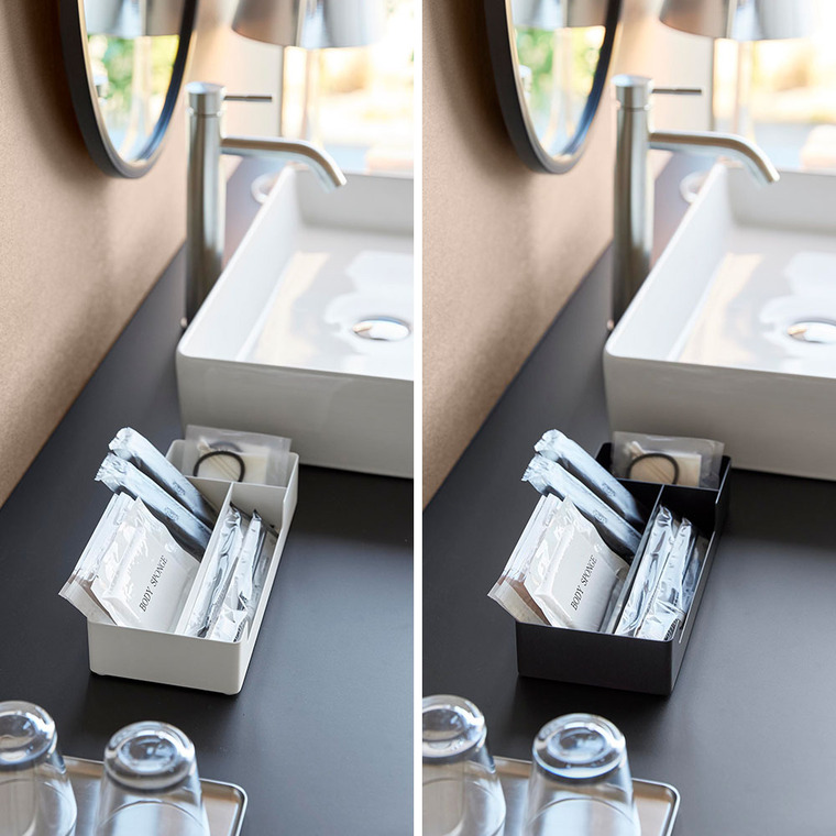 仕切り付きアメニティ収納 タワー 山崎実業 公式 tower 10338 10339 ホワイト ブラック 送料無料