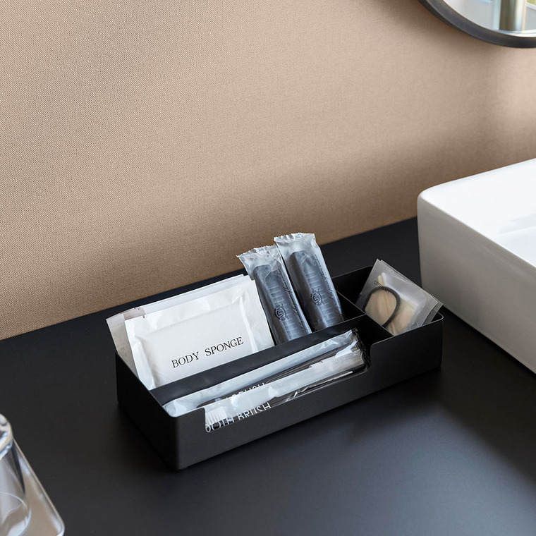 仕切り付きアメニティ収納 タワー 山崎実業 公式 tower 10338 10339 ホワイト ブラック 送料無料