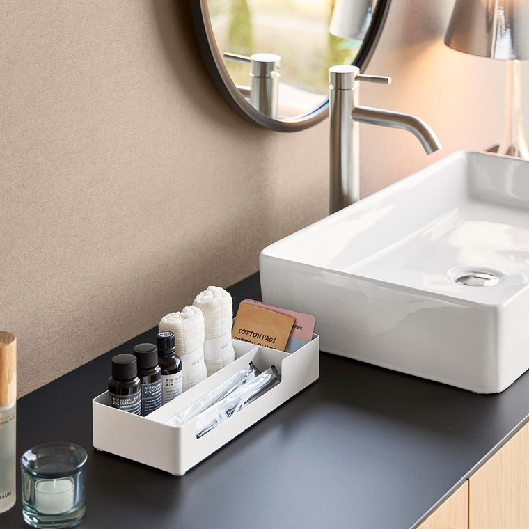 仕切り付きアメニティ収納 タワー 山崎実業 公式 tower 10338 10339 ホワイト ブラック 送料無料