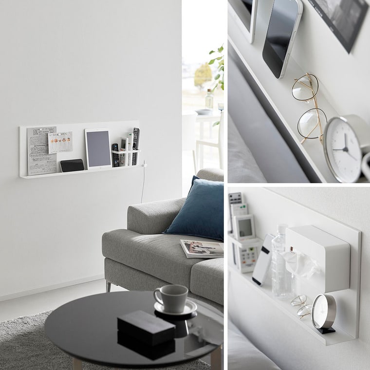 壁付けスチールパネル タワー リモコンホルダー付き 山崎実業 公式 tower 10352 10353 ホワイト ブラック 送料無料