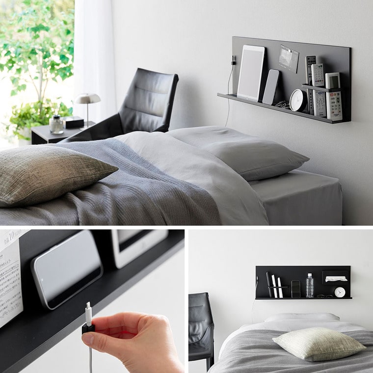 壁付けスチールパネル タワー リモコンホルダー付き 山崎実業 公式 tower 10352 10353 ホワイト ブラック 送料無料