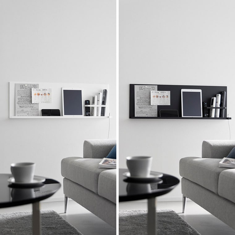 壁付けスチールパネル タワー リモコンホルダー付き 山崎実業 公式 tower 10352 10353 ホワイト ブラック 送料無料