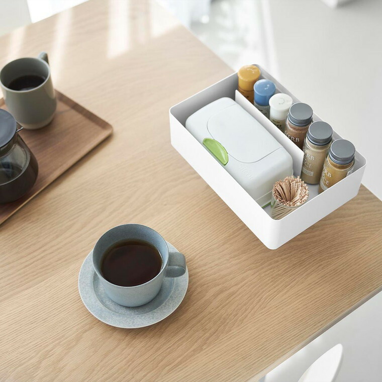 山崎実業 tower テーブル横回転収納ラック タワー 仕切り付き ホワイト ブラック 10365 10366 送料無料