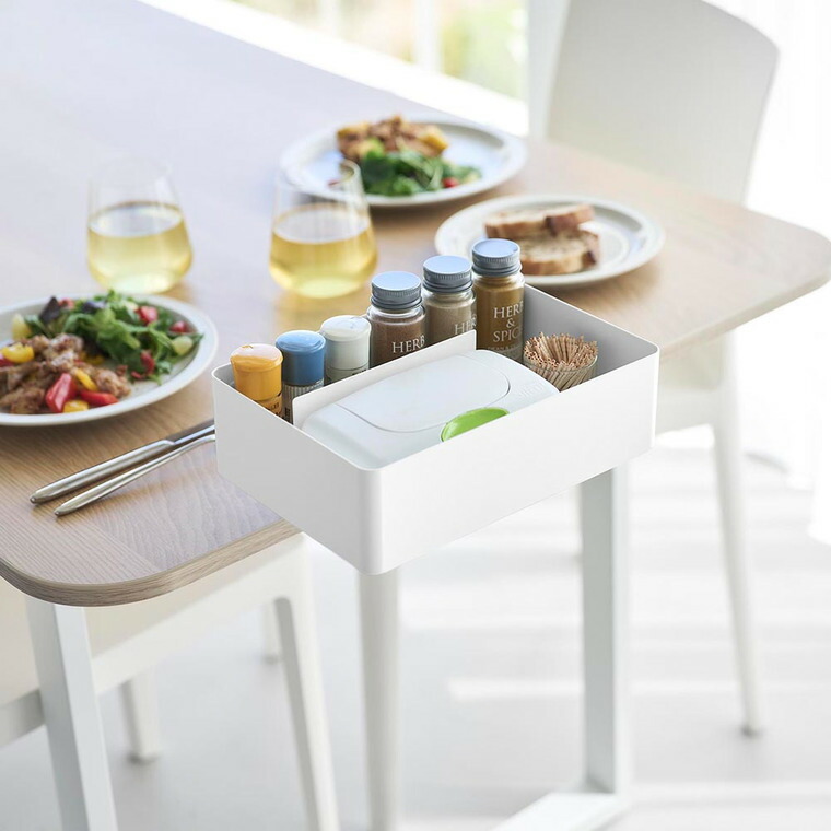 山崎実業 tower テーブル横回転収納ラック タワー 仕切り付き ホワイト ブラック 10365 10366 送料無料