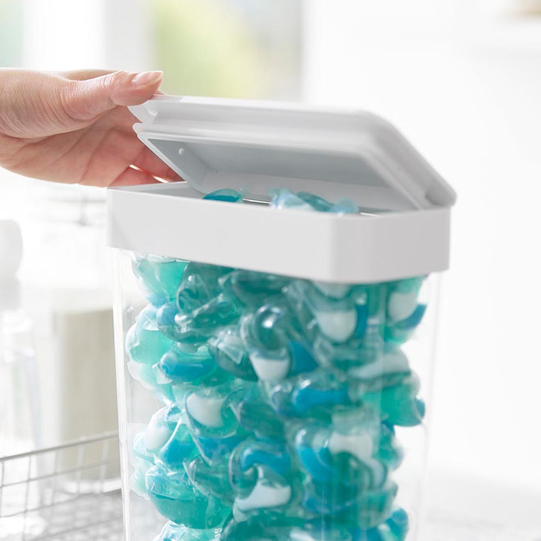 においが漏れにくいパッキン付き洗濯洗剤ボール収納ケース タワー 大容量 山崎実業 公式 tower 10389 10390 ホワイト ブラック / 容量2.3L 詰め替え用