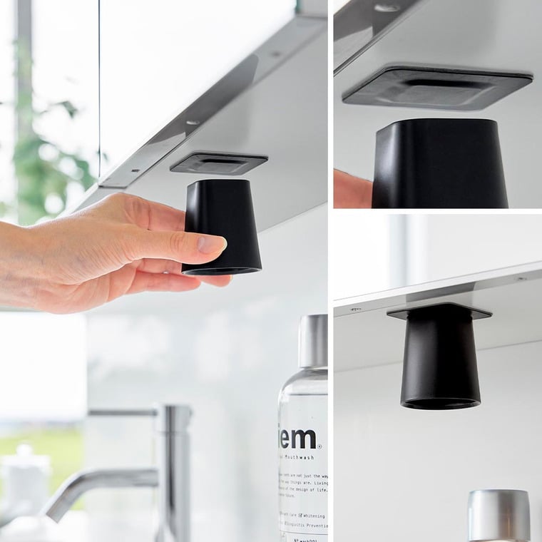 フィルムシート洗面戸棚下マグネットマウスウォッシュタンブラー タワー 山崎実業 公式 tower 10401 10402 ホワイト ブラック