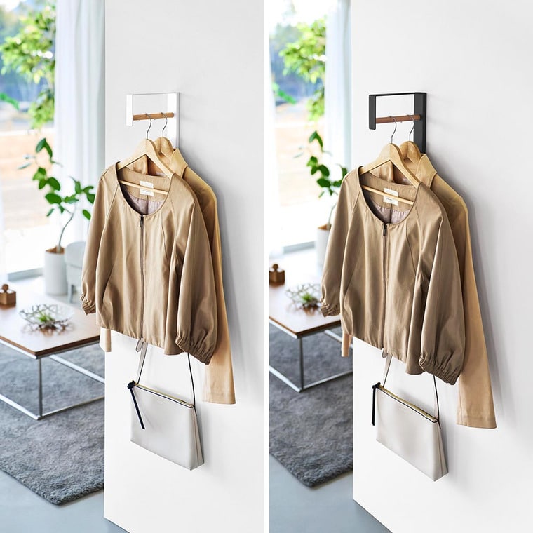 壁付けコートハンガー タワー 山崎実業 tower 10407 10408 ホワイト ブラック 送料無料