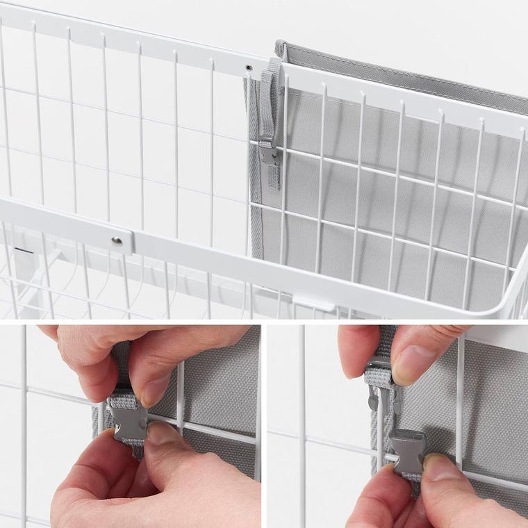 山崎実業 tower 洗濯カゴに取り付けるピンチ&ネット収納ポケット タワー 公式 ライトグレー ブラック 10436 10437