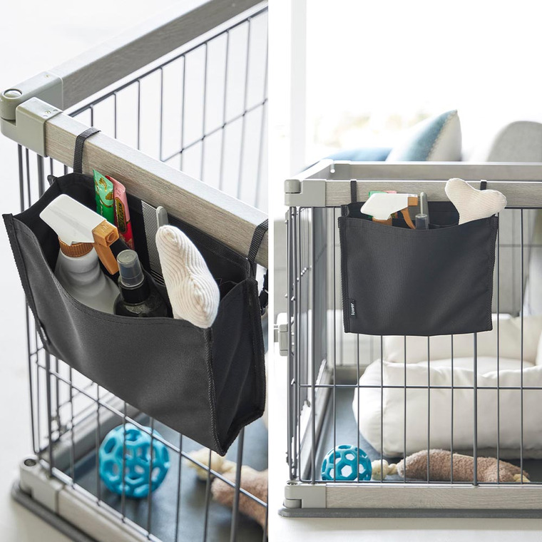 山崎実業 tower 洗濯カゴに取り付けるピンチ&ネット収納ポケット タワー 公式 ライトグレー ブラック 10436 10437