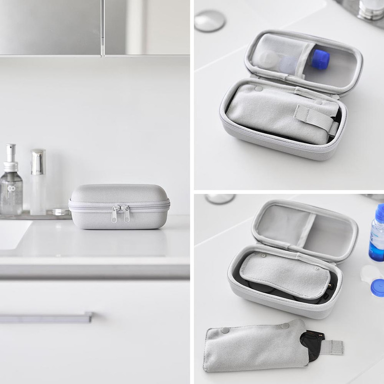 山崎実業 tower メガネとコンタクトレンズ用品が収納できるメガネケース タワー 公式 10438 10439 ライトグレー ブラック