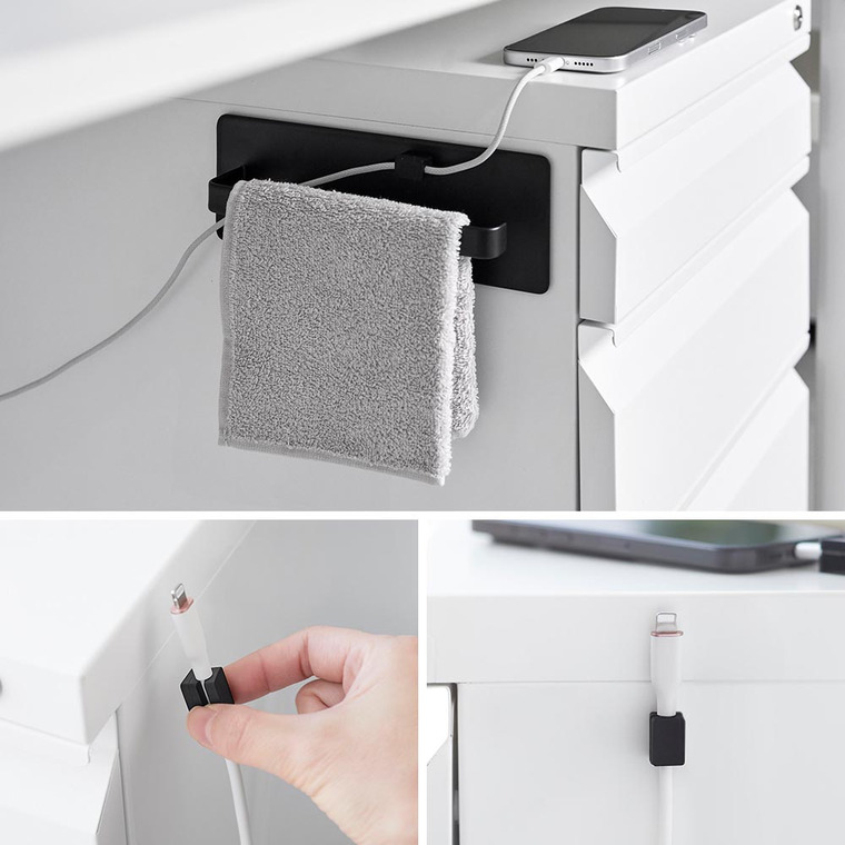 デスクワゴン横マグネットハンドタオルハンガー タワー 山崎実業 公式 tower 10448 10449 ホワイト ブラック