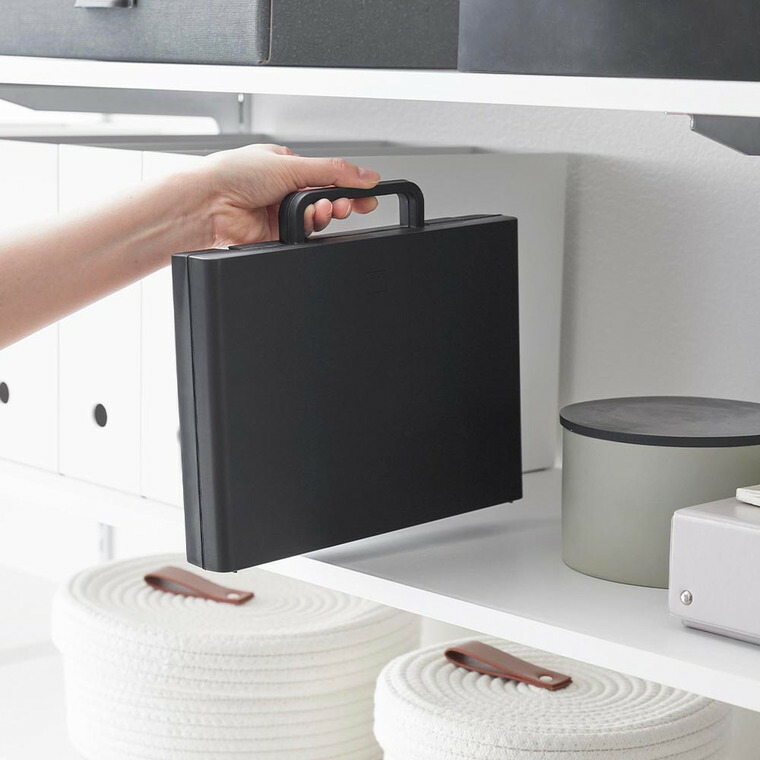 山崎実業 tower ハンドル付きスリム分別電池ケース タワー 公式 10462 10463 ホワイト ブラック