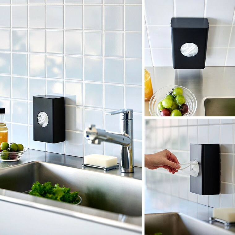 山崎実業 tower フィルムフック水切りネットホルダー タワー 公式 10466 10467 ホワイト ブラック