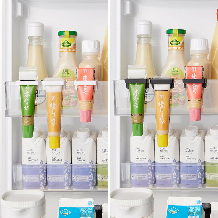 山崎実業 tower 引っ掛け絞れる薬味チューブホルダー タワー 3個組 公式 10474 10475 ホワイト ブラック