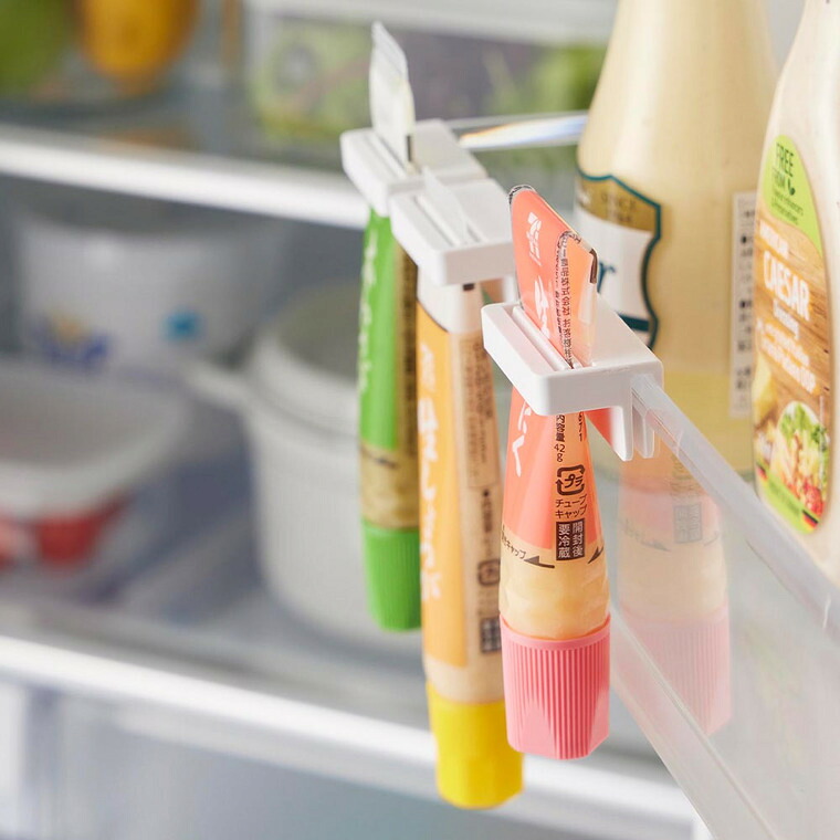 山崎実業 tower 引っ掛け絞れる薬味チューブホルダー タワー 3個組 公式 10474 10475 ホワイト ブラック