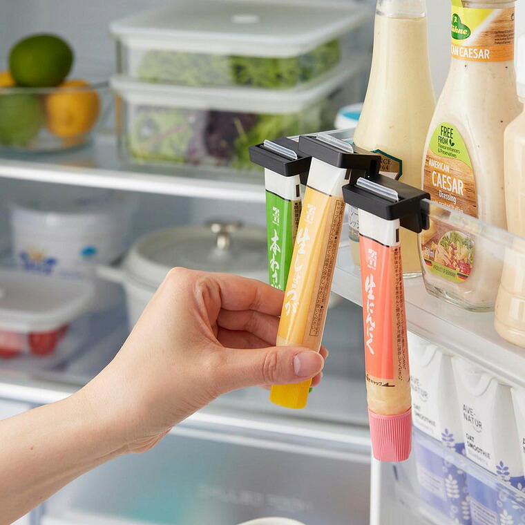 山崎実業 tower 引っ掛け絞れる薬味チューブホルダー タワー 3個組 公式 10474 10475 ホワイト ブラック