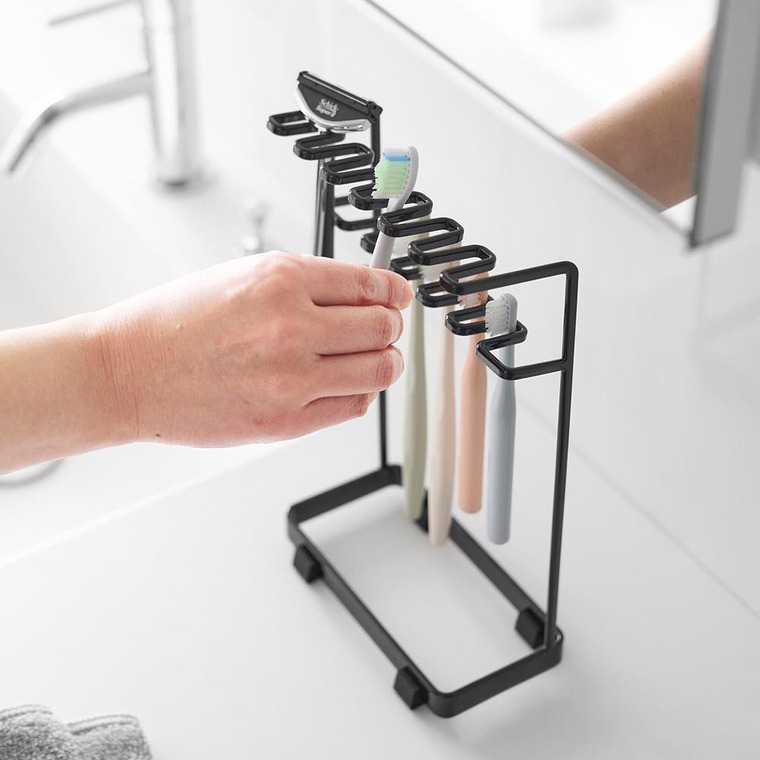 歯ブラシ&替え歯ブラシスタンド タワー 2段 山崎実業 公式 tower 10478 10479 ホワイト ブラック