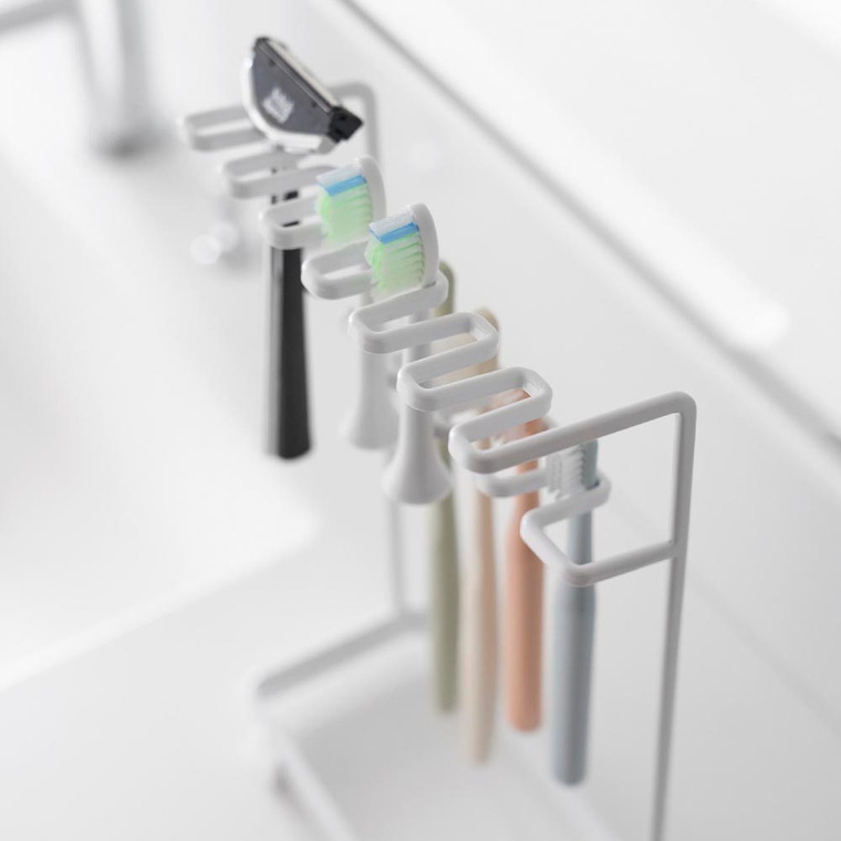 歯ブラシ&替え歯ブラシスタンド タワー 2段 山崎実業 公式 tower 10478 10479 ホワイト ブラック