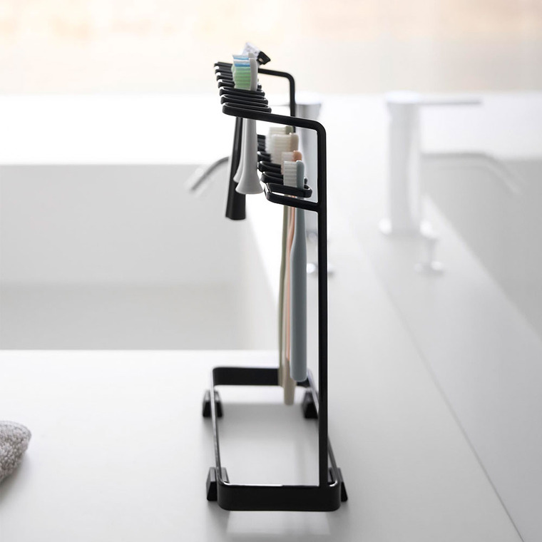 歯ブラシ&替え歯ブラシスタンド タワー 2段 山崎実業 公式 tower 10478 10479 ホワイト ブラック