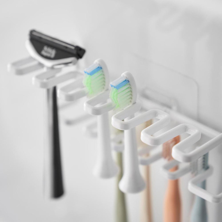 フィルムフック歯ブラシ&替え歯ブラシホルダー タワー 2段 山崎実業 公式 tower 10480 10481 ホワイト ブラック