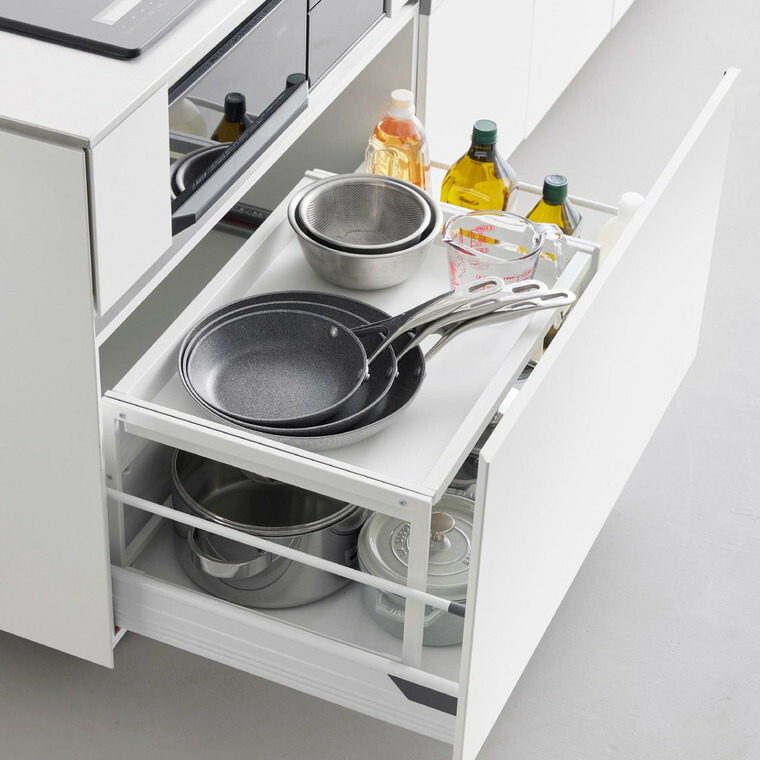 シンク下引き出し幅伸縮スライドラック タワー D40 山崎実業 tower 公式 10358 10359 ホワイト ブラック 送料無料