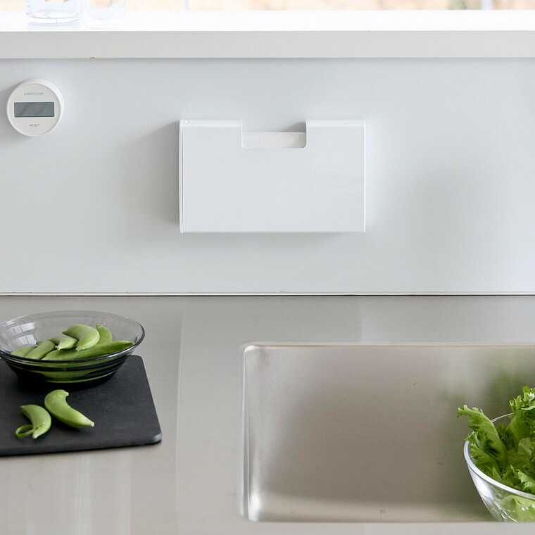 マグネットスリムポリ袋収納ホルダー タワー S 山崎実業 tower 公式 10509 10510 ホワイト ブラック