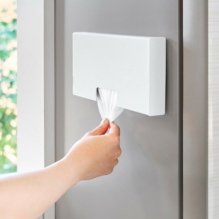 マグネットスリムポリ袋収納ホルダー タワー M 山崎実業 tower 公式 10511 10512 ホワイト ブラック 送料無料