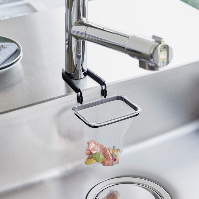 山崎実業 tower 蛇口にかける水切りネットホルダー タワー 公式 10515 10516 ホワイト ブラック