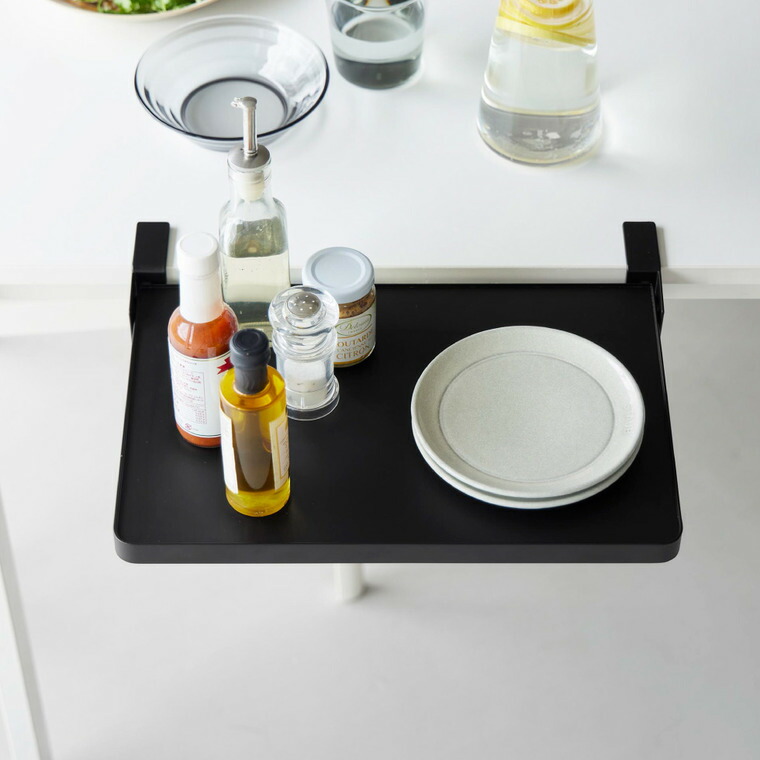 テーブル横折り畳み棚 タワー 山崎実業 tower 公式 10523 10524 ホワイト ブラック 送料無料