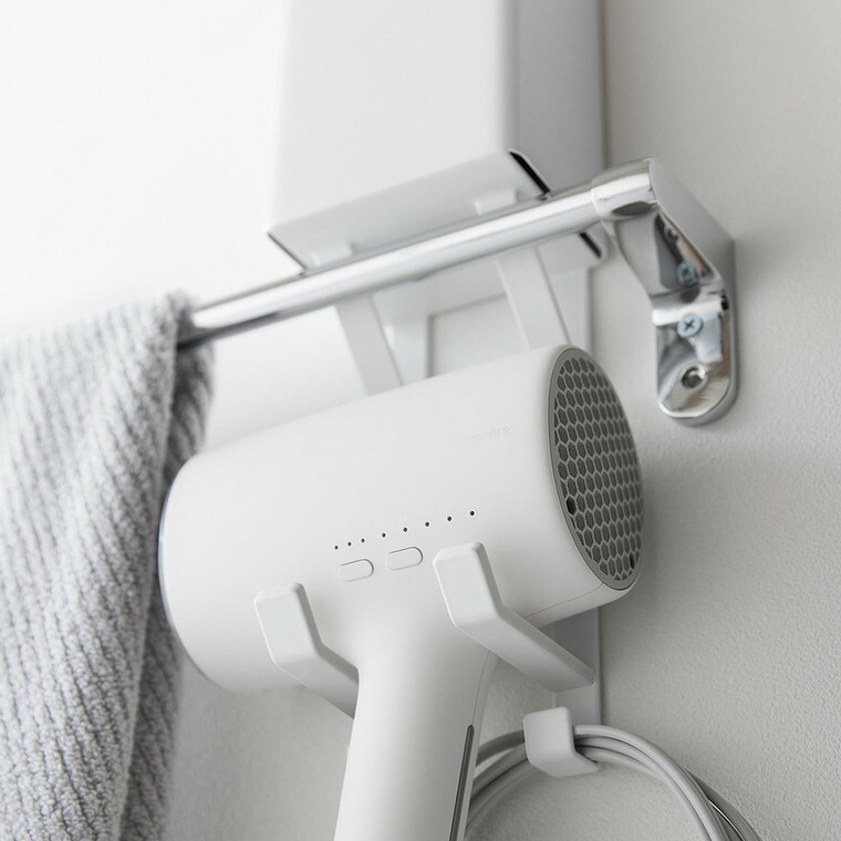 タオル掛け上ドライヤー&ヘアーアイロンホルダー タワー 山崎実業 tower 公式 10545 10546 ホワイト ブラック 送料無料